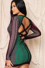 Load image into Gallery viewer, Multi-color Striped Ribbed Dress